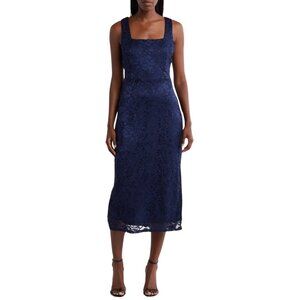 ✨New✨ Sam Edelman Lace Sleeveless Midi Dress size 2 Navy